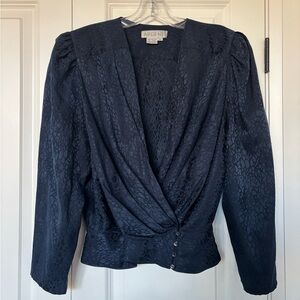 Silk Navy Blouse